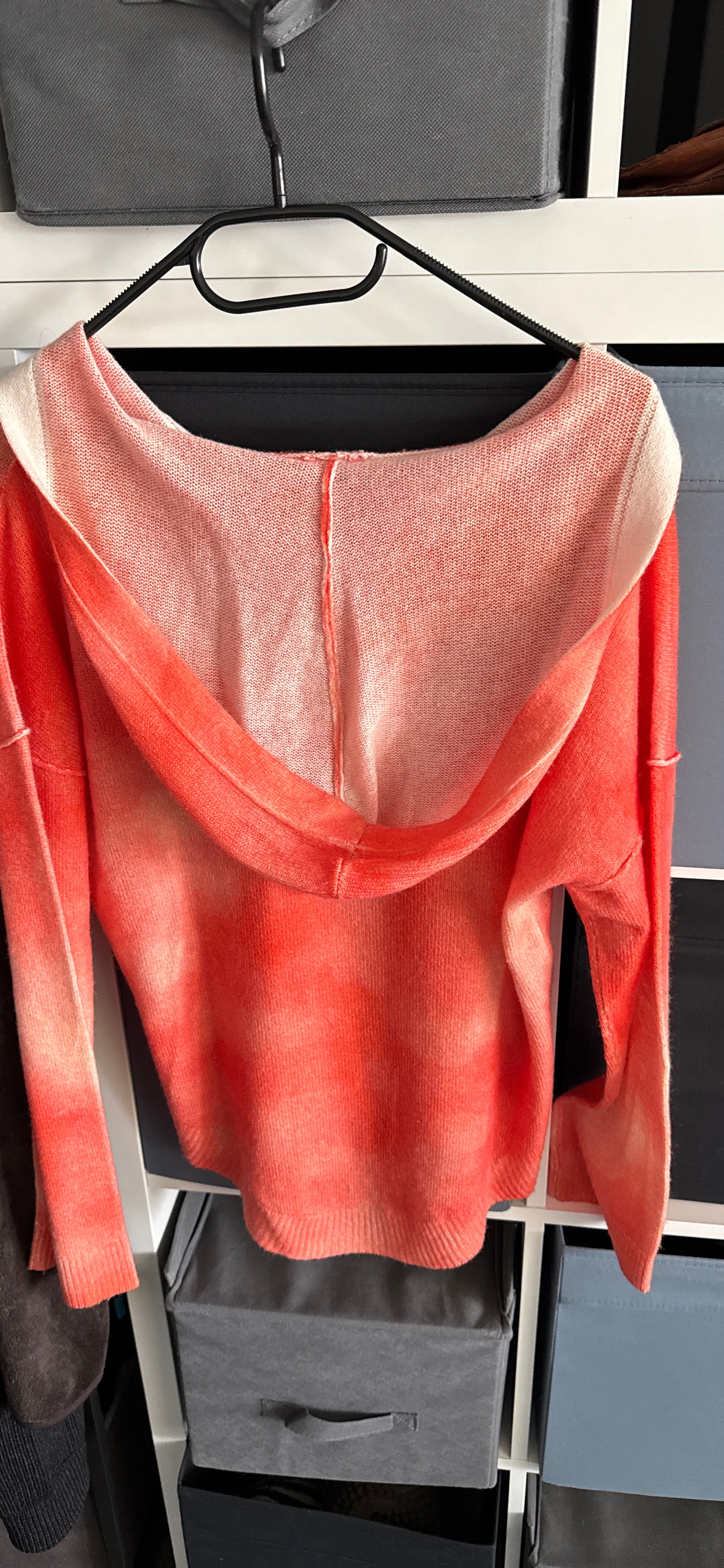 Pull MAX&MOI corail et blanc 100% cachemire taille S oversize