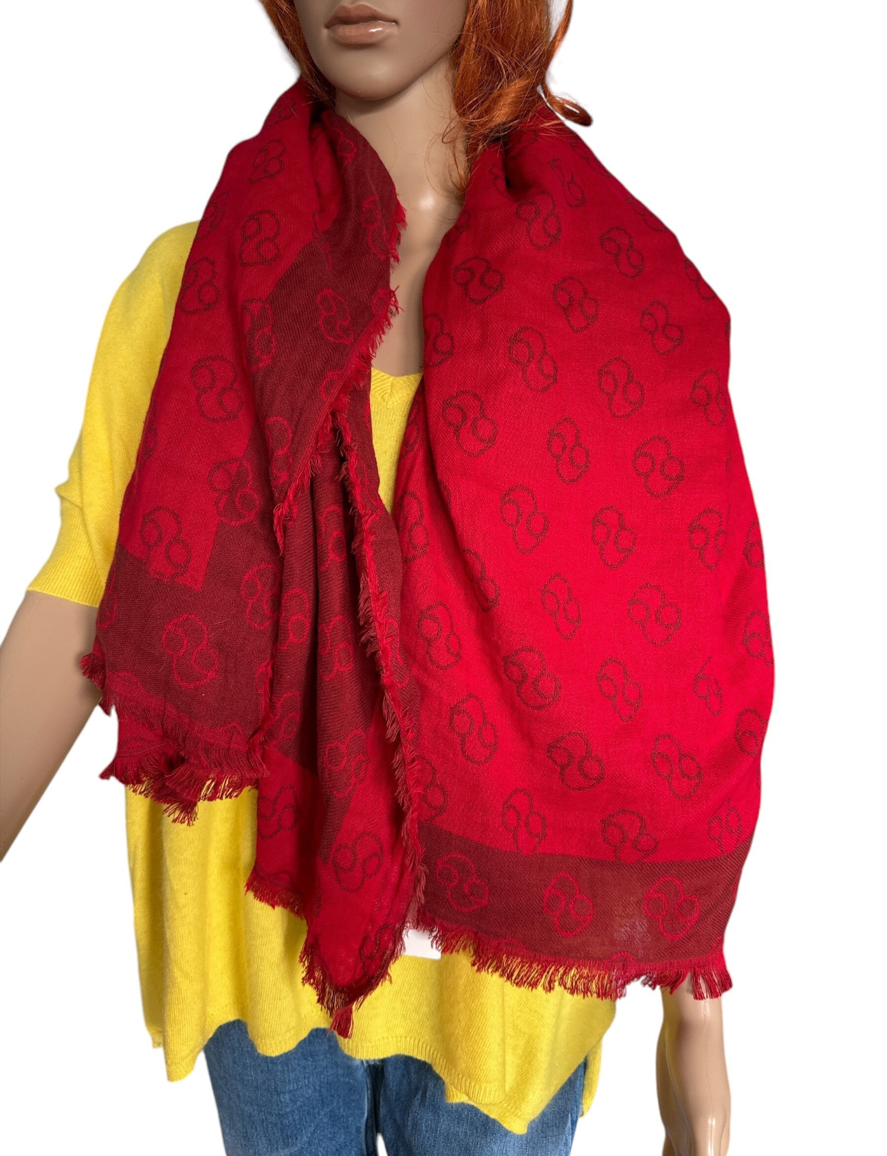 S.Oliver Grand foulard rouge à motif neuf