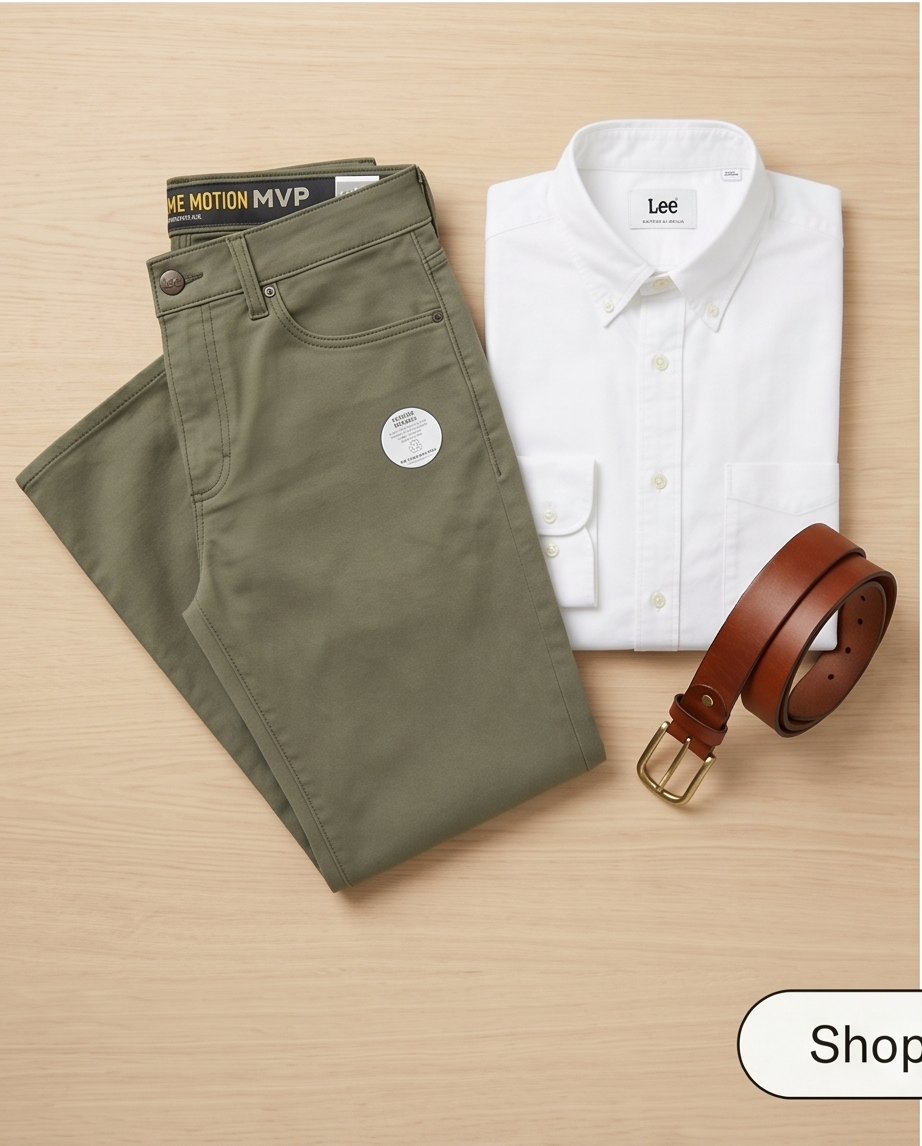 Pantalon Lee vert homme - neuf - 30/34