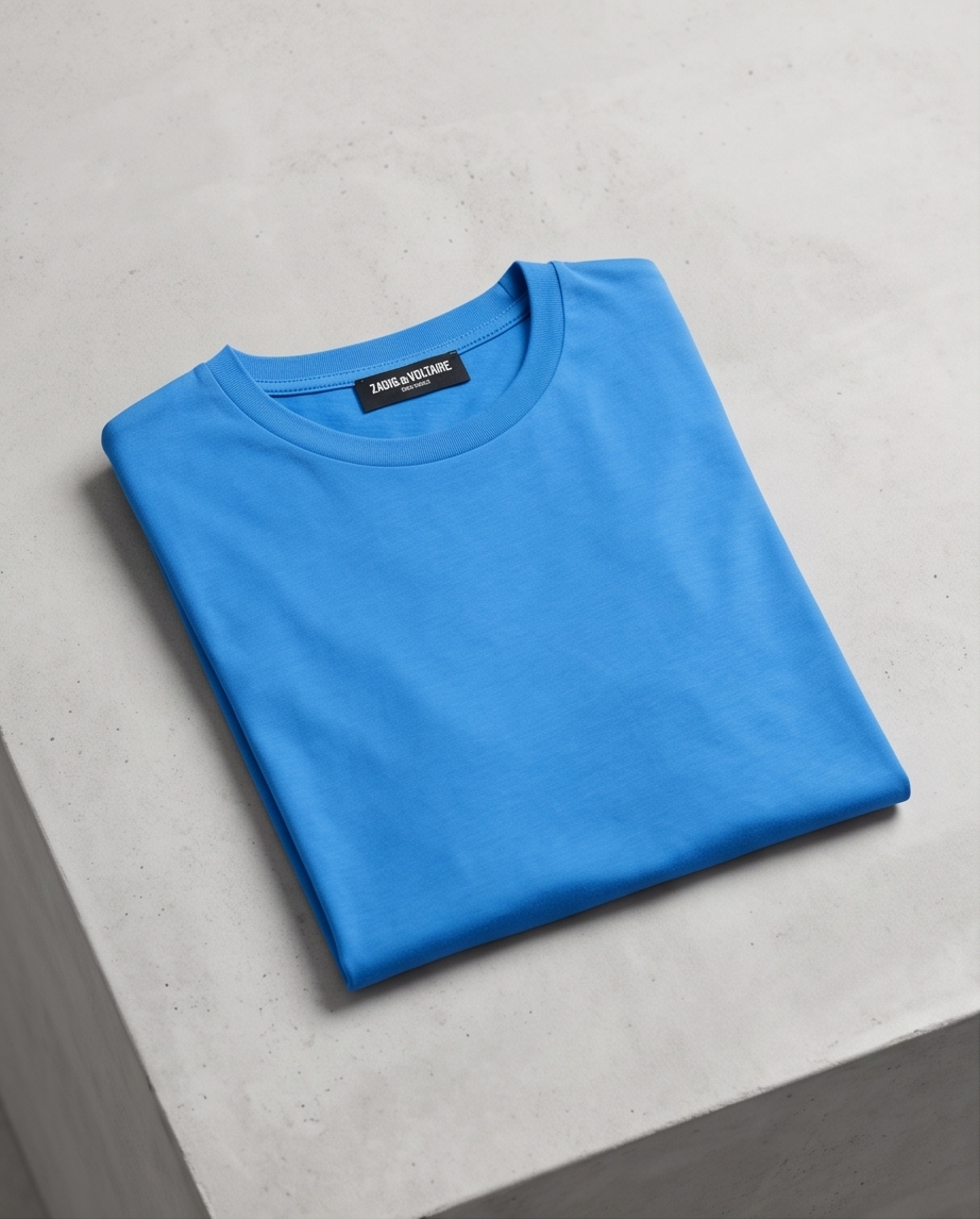 ZADIG & VOLTAIRE – T-shirt Tommy Blason Bleu – Taille XS