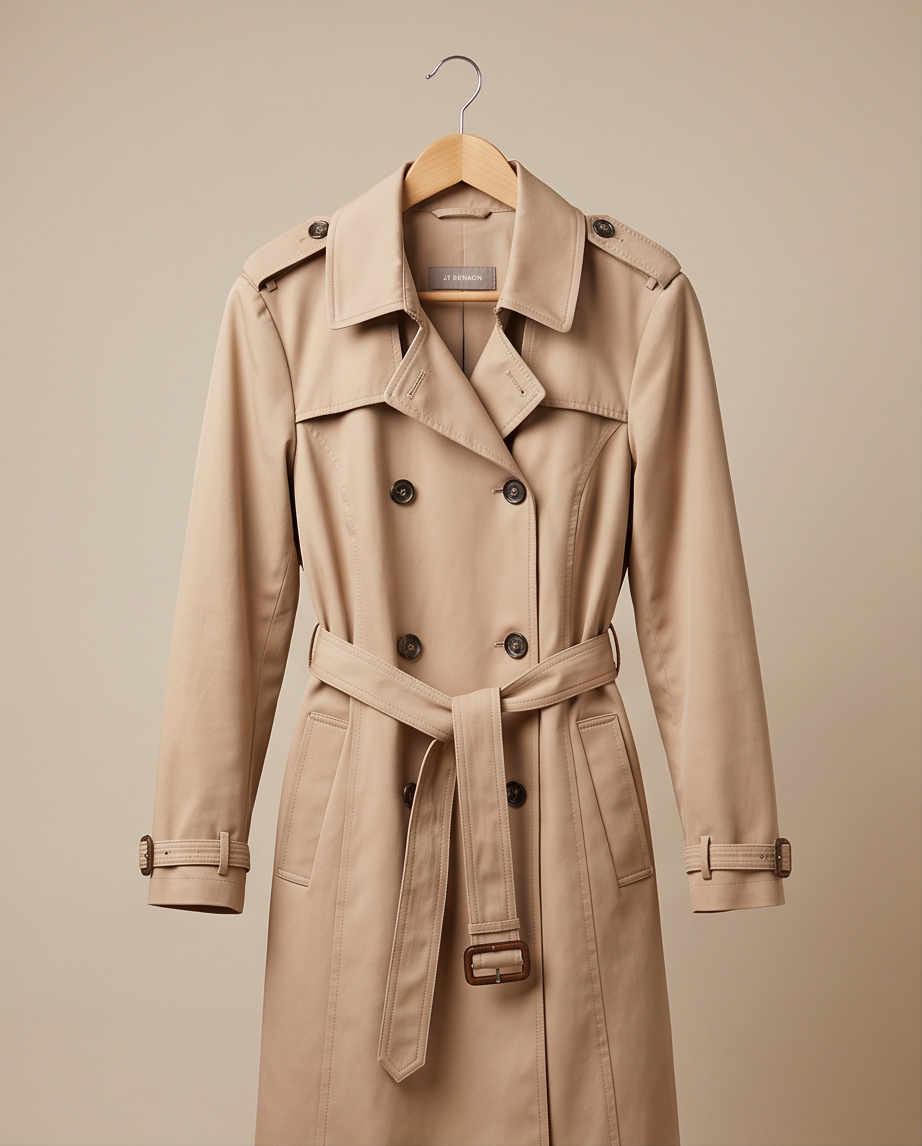 Trench-coat JJ BENSON Beige Classique — Très Bon État — Taille 44