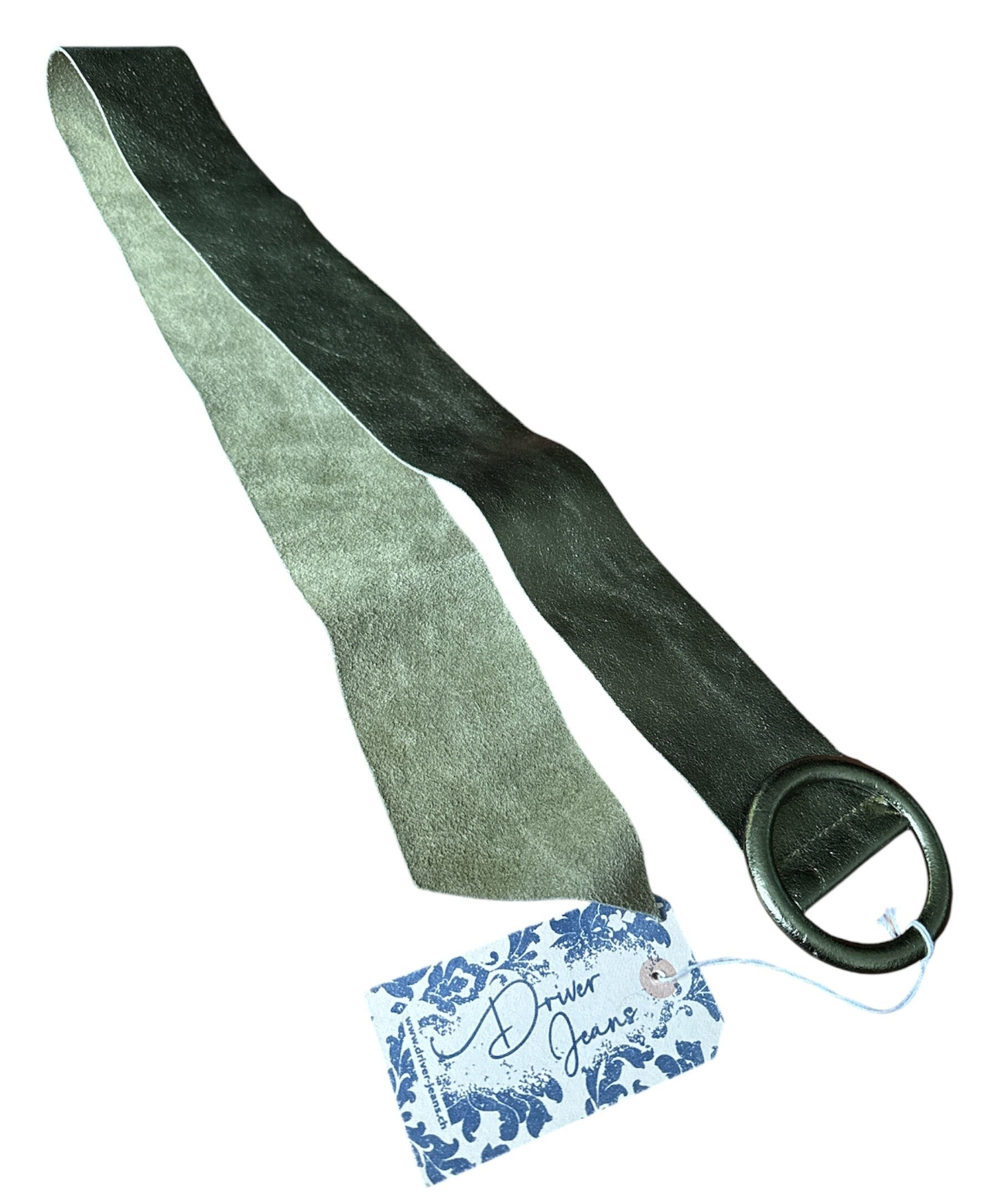 Driver Jeans Ceinture Macius Vert, Boucle Glitter, TU, Neuve