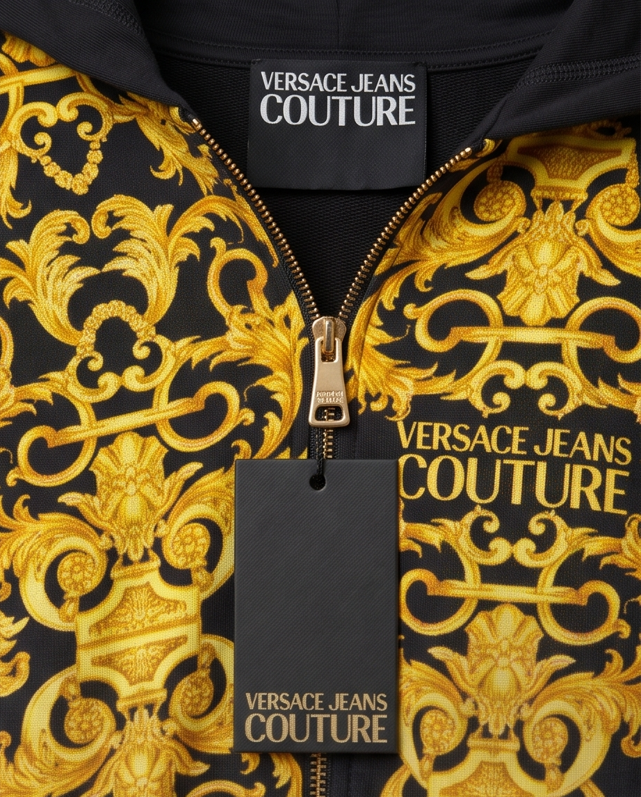 VERSACE JEANS COUTURE – Sweat zippé Barocco Homme – M – Neuf avec étiquette