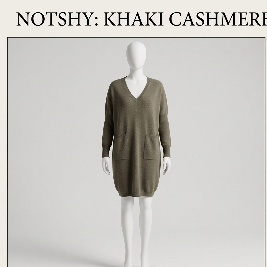 Robe Pull Cachemire NOTSHY — Kaki — Très Bon État — Taille M