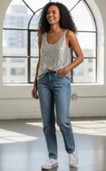 Grace & Mila Top à Paillettes Argenté - neuf - taille S