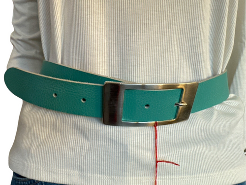 Ceinture en cuir vert turquoise