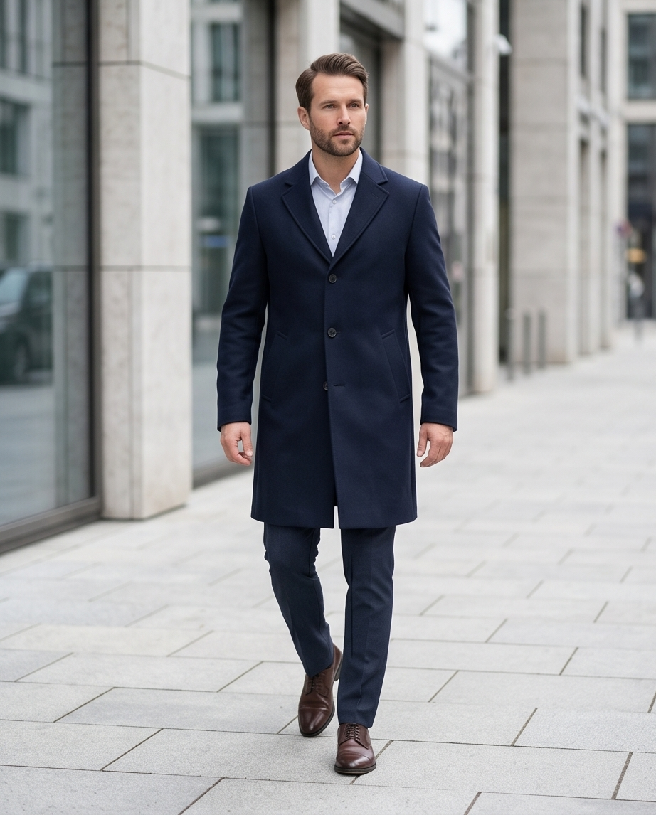 Manteau S.Oliver Bleu Marine — 50% Laine — Neuf — Tailles 48/50/52