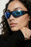 Lunettes de soleil sportives futuristes -
Verres bleus - Neuves