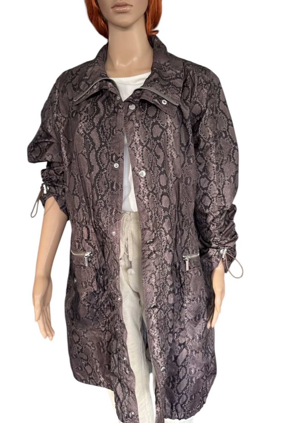 Michael Kors Parka femme très tendance avec imprimé serpent. Taille L.