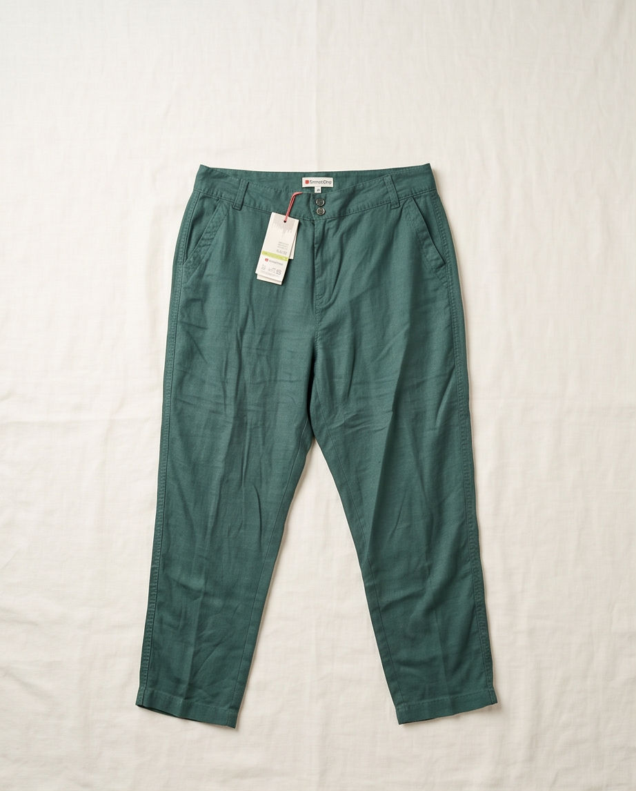 Street One pantalon lin vert sapin - neuf - taille 44
