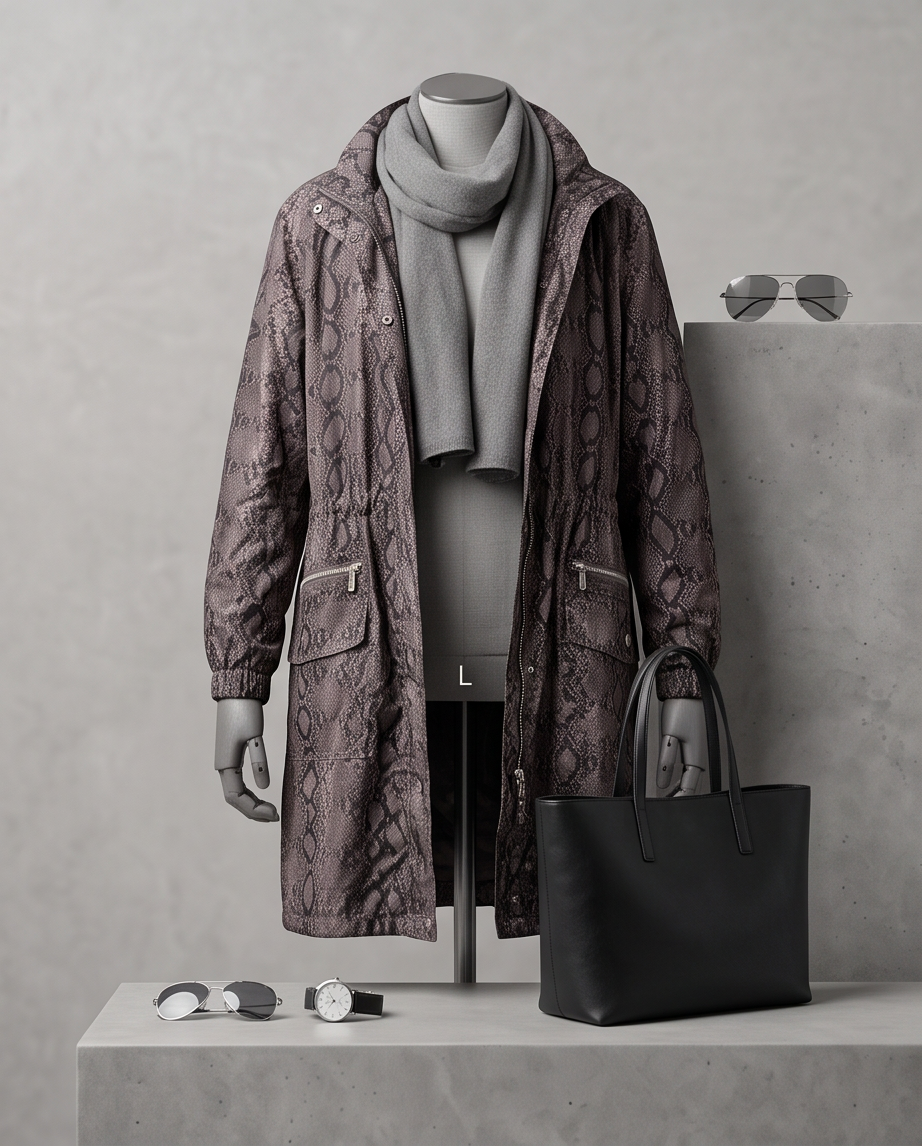 Parka Michael Kors — Imprimé Serpent — Très Bon État — Taille L