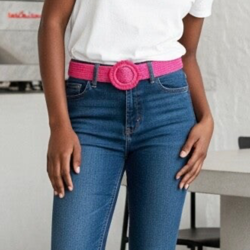 Grace & Mila Ceinture MANA rose en raphia neuve