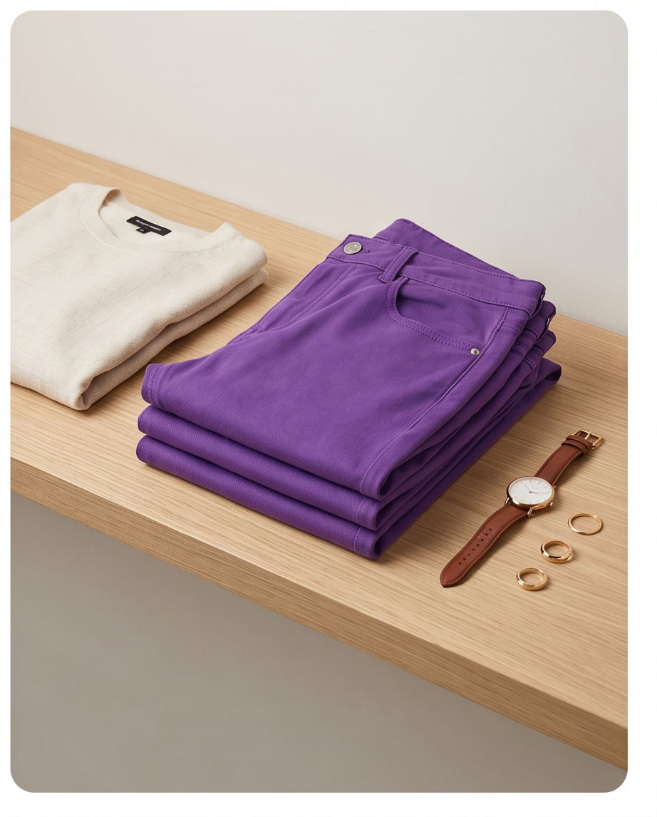 DenimStudio pantalon coton mauve - très bon état - taille 29