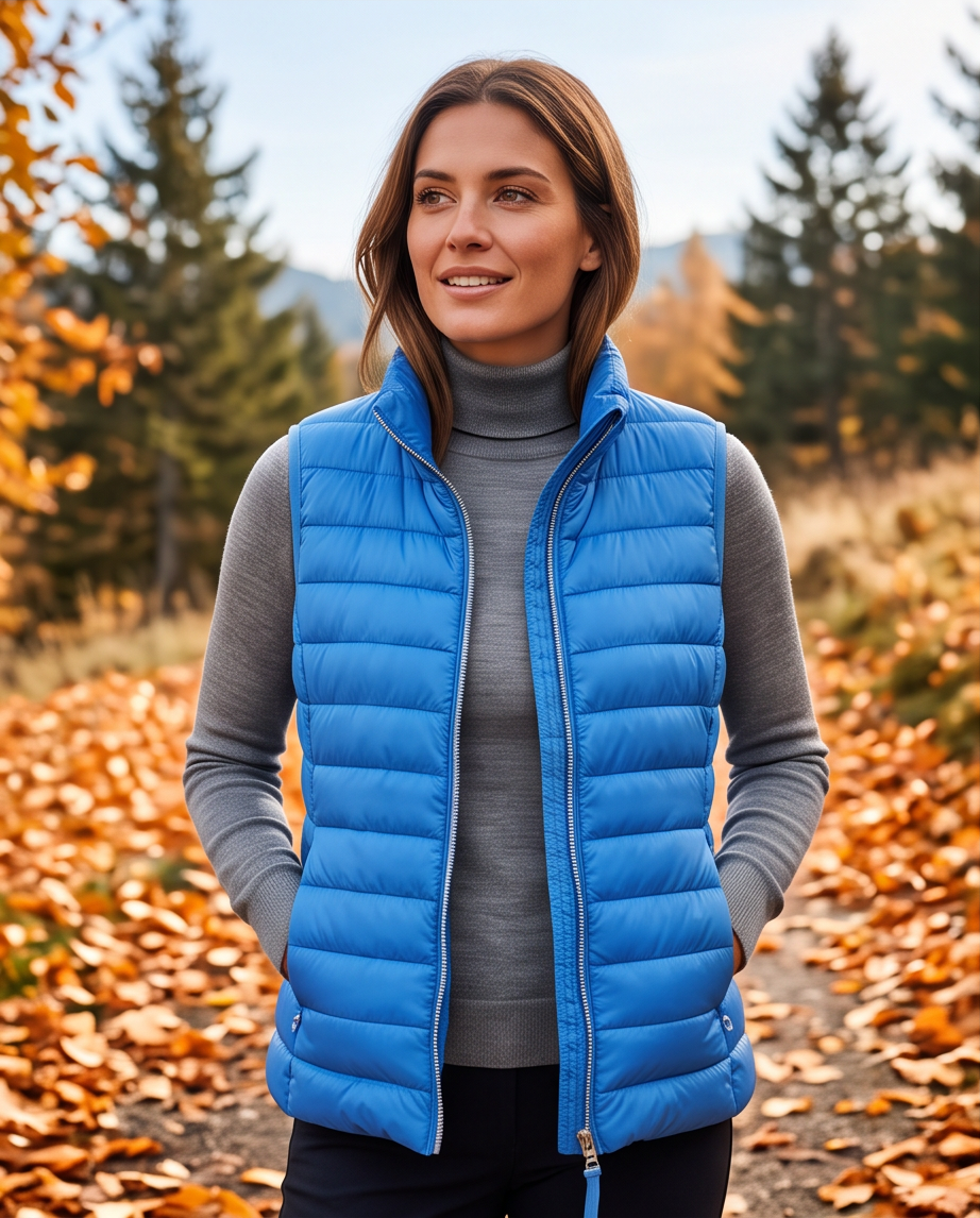 S.Oliver – Gilet doudoune sans manches bleu glacier – Taille M – Comme neuf