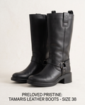 Bottes Tamaris cuir noir — très bon état — taille 38
