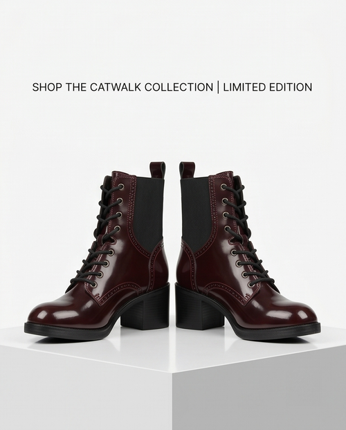 Bottines Catwalk Vernis Bordeaux — Neuves — Pointure 39