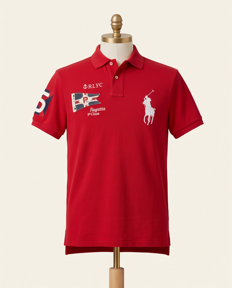 Polo Ralph Lauren Homme Rouge – Brodé – Taille S – Slim Fit