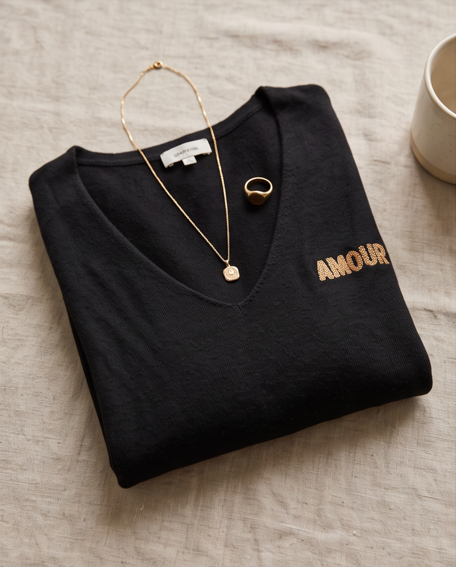Grace & Mila pull noir — très bon état — taille S/M