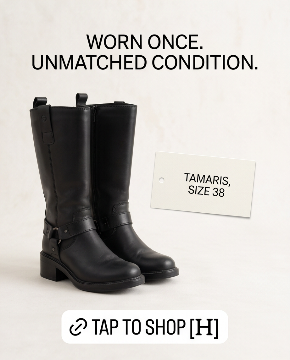 Bottes Tamaris cuir noir — très bon état — taille 38