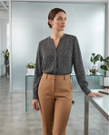 Blouse Esprit Beige & Noir — Neuve — Taille L