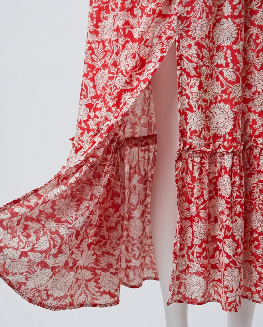 Jupe Longue Pepe Jeans Rouge & Blanc — Neuve — Taille XL