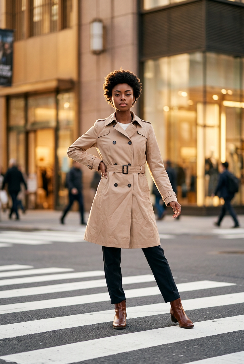 JJ BENSON Trench-coat classique beige en taille 44