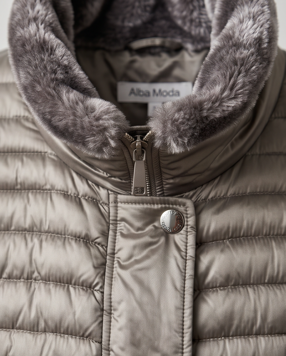 Manteau d’Hiver Alba Moda — Col Fourrure Synthétique — Très bon état — Taille 48