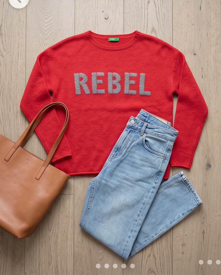 BENETTON Pull rouge — très bon état — taille 38