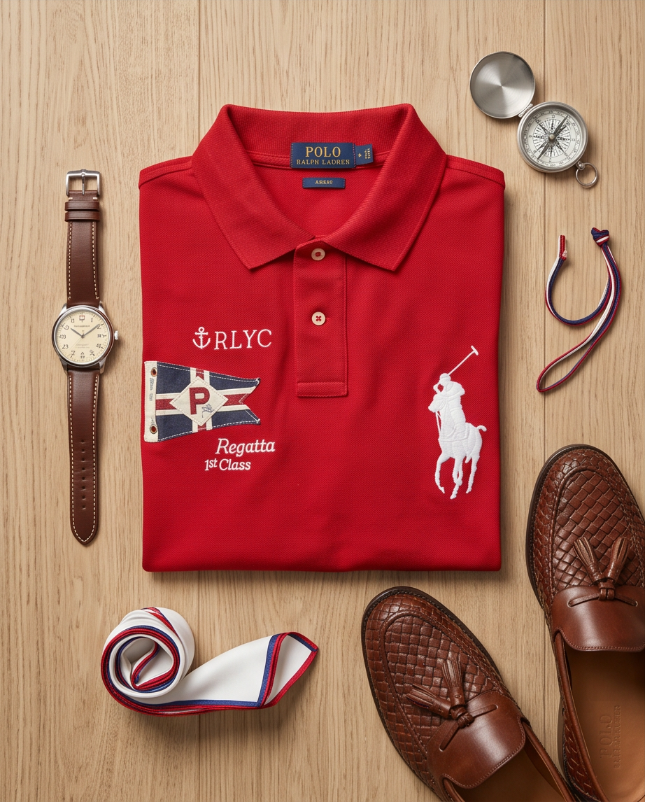 Polo Ralph Lauren Homme Rouge – Brodé – Taille S – Slim Fit