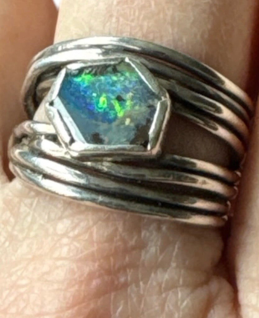Bague argent opale magnifique