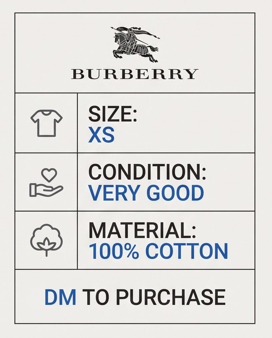 ✨ BURBERRY – Polo Homme 100 % Coton – Taille XS ✨