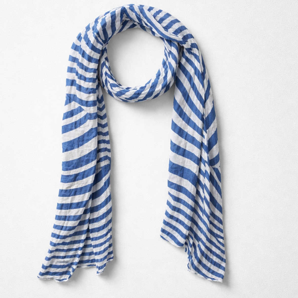 Echarpe d'été Esprit, rayures bleues et blanches, neuve