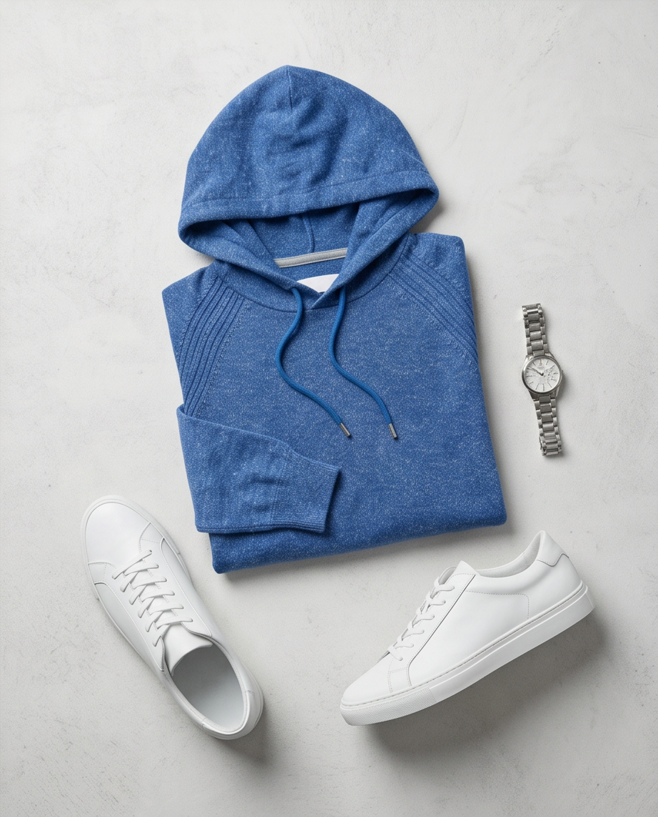 S.Oliver pull capuche bleu homme - neuf - XL