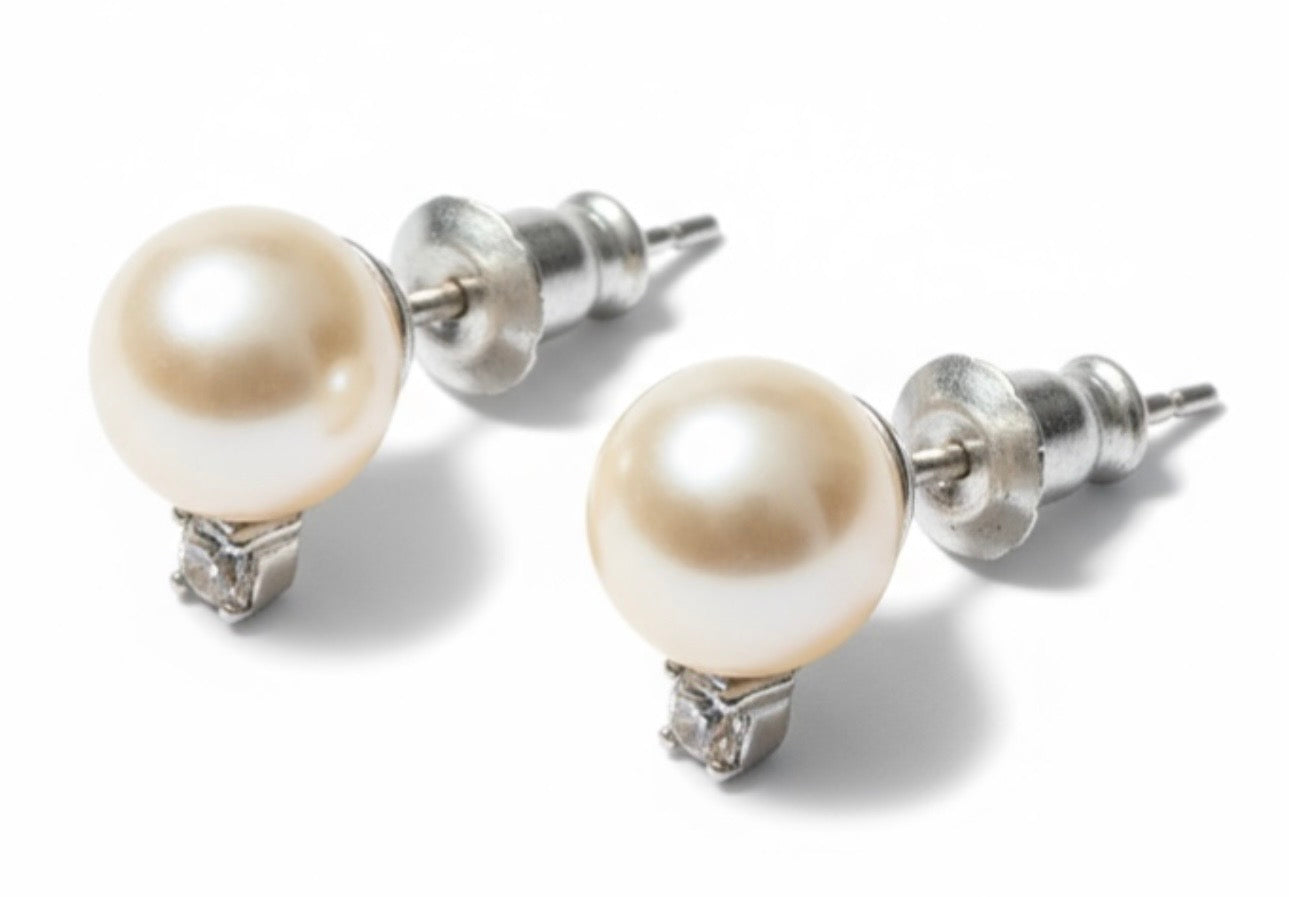 Boucles d’oreilles à perles synthétiques