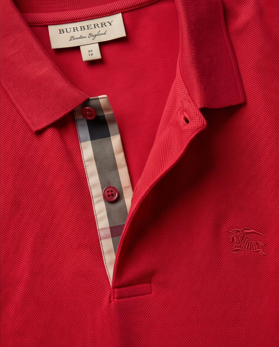 Polo BURBERRY Homme Rouge – Taille XS – Très bon état