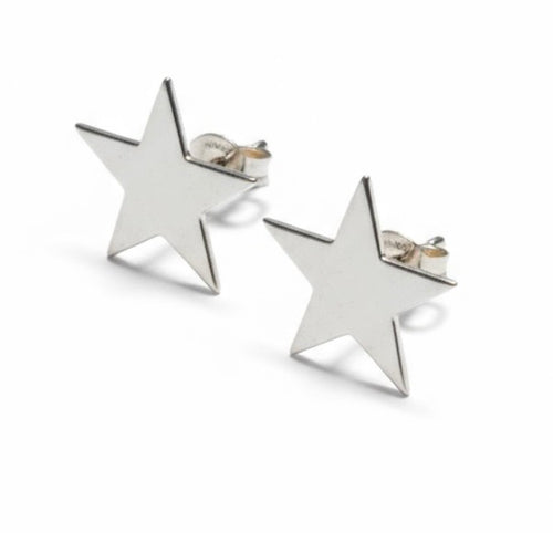 Boucles d’oreilles étoiles argentées comme neuves