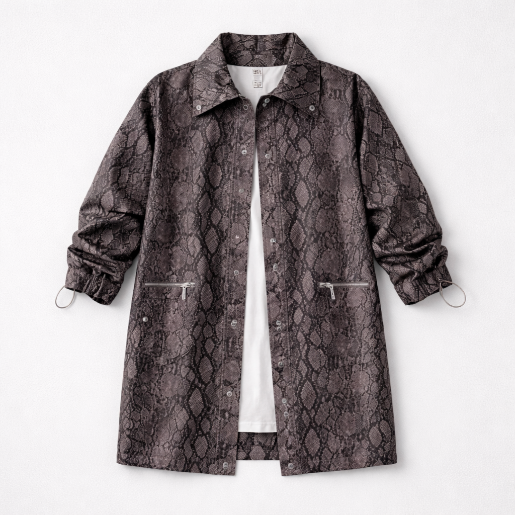 Michael Kors Parka femme très tendance avec imprimé serpent. Taille L.