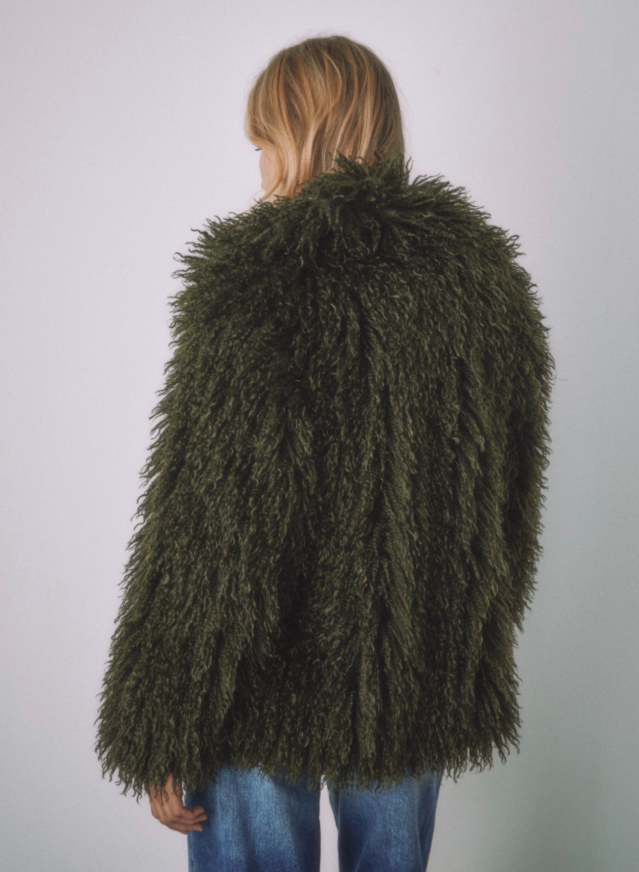 Veste fausse fourrure Stradivarius verte neuve taille M neuve