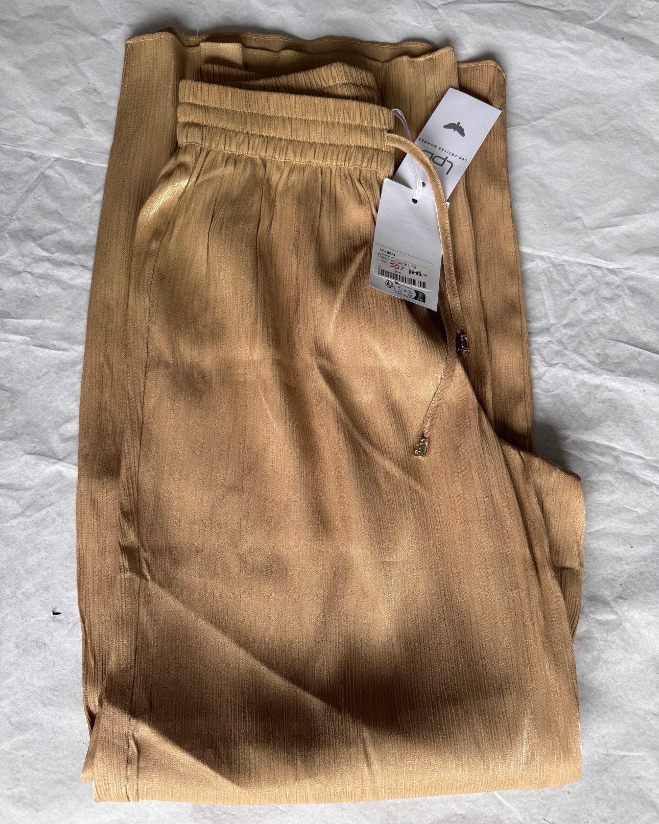 Lpb pantalon brillant doré - neuf - S