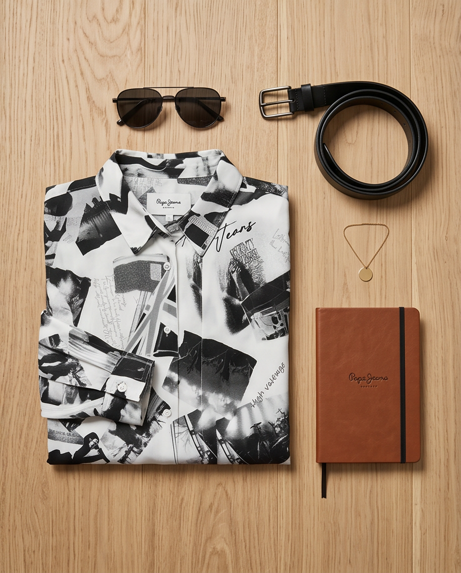 Pepe Jeans chemisier noir blanc - neuf - taille L
