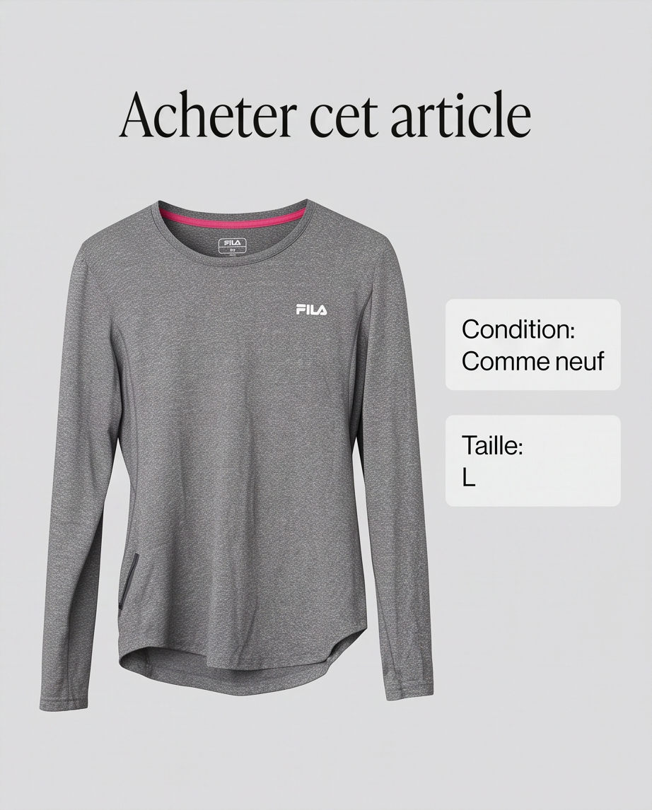 Haut à manches longues FILA — très bon état — Taille L