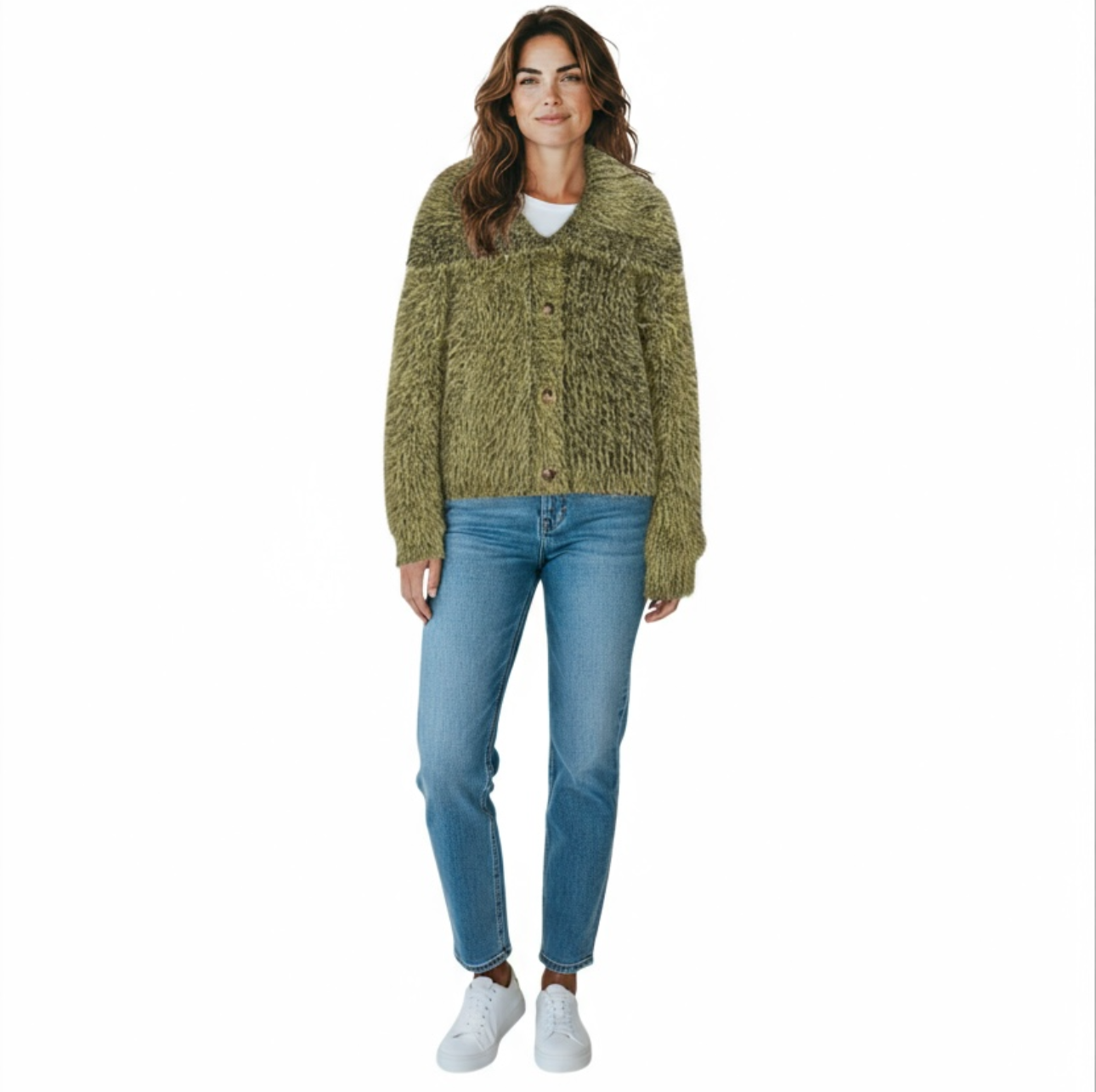 CARDIGAN À COL DOUX ET BOUTON - NEUF - M