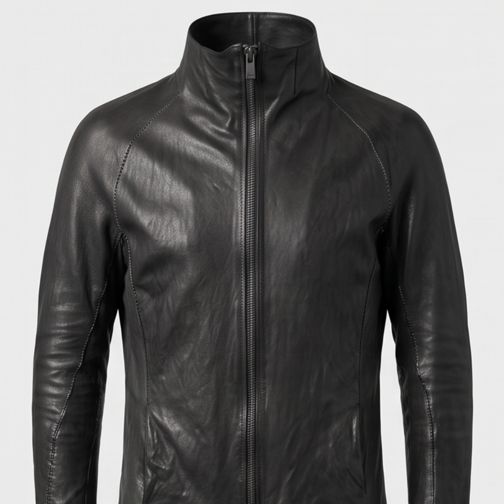 Veste en Cuir Créateur Japonais — Unisexe — Comme Neuve — Taille S/M