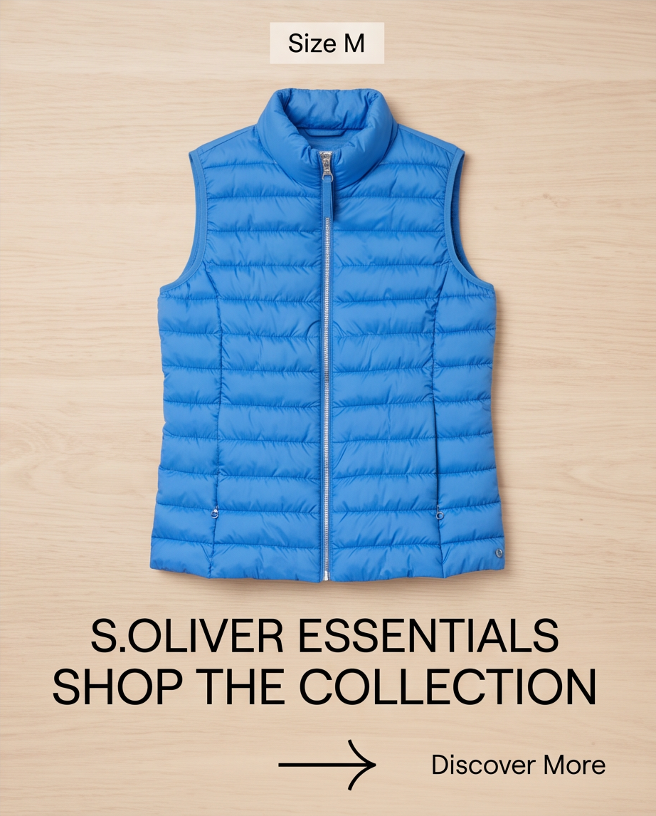 S.Oliver – Gilet doudoune sans manches bleu glacier – Taille M – Comme neuf