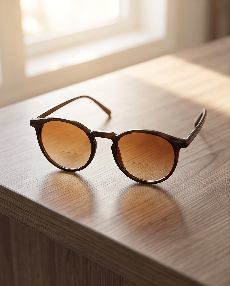 Lunettes de soleil avec double foyer correcteur pour la lecture — neuves