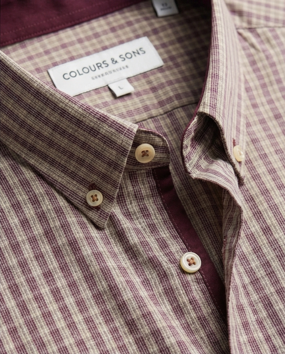 Colours & Sons Chemise homme Merlot Check taille M neuve