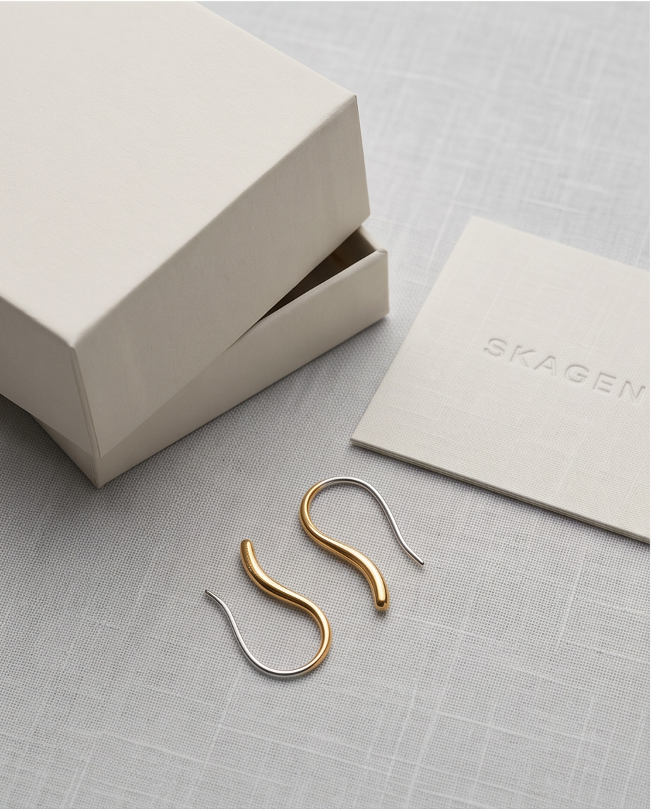 SKAGEN Boucles d'oreilles — doré — neuves
