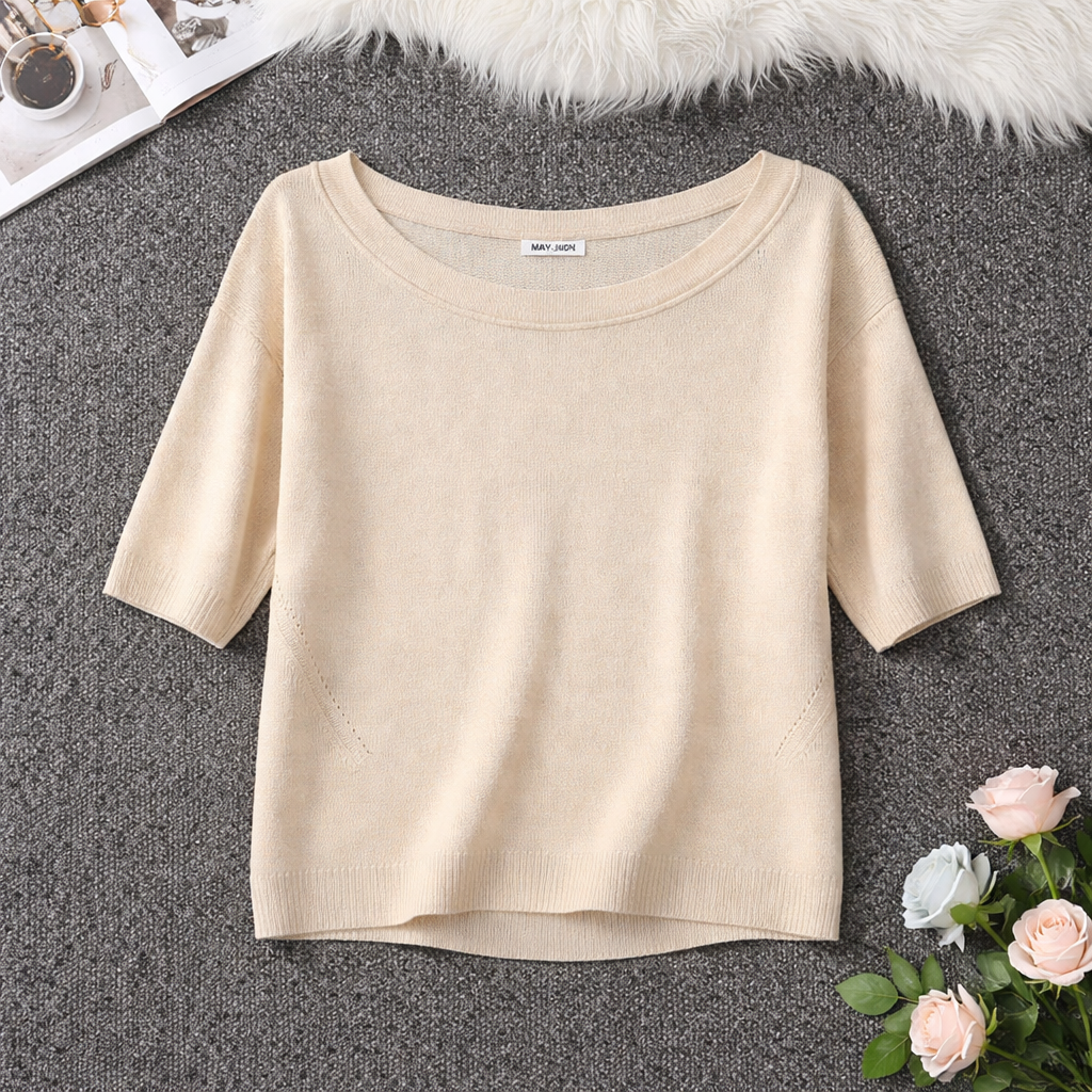 Pull Max&Moi beige élégant, 100% cachemire taille XS