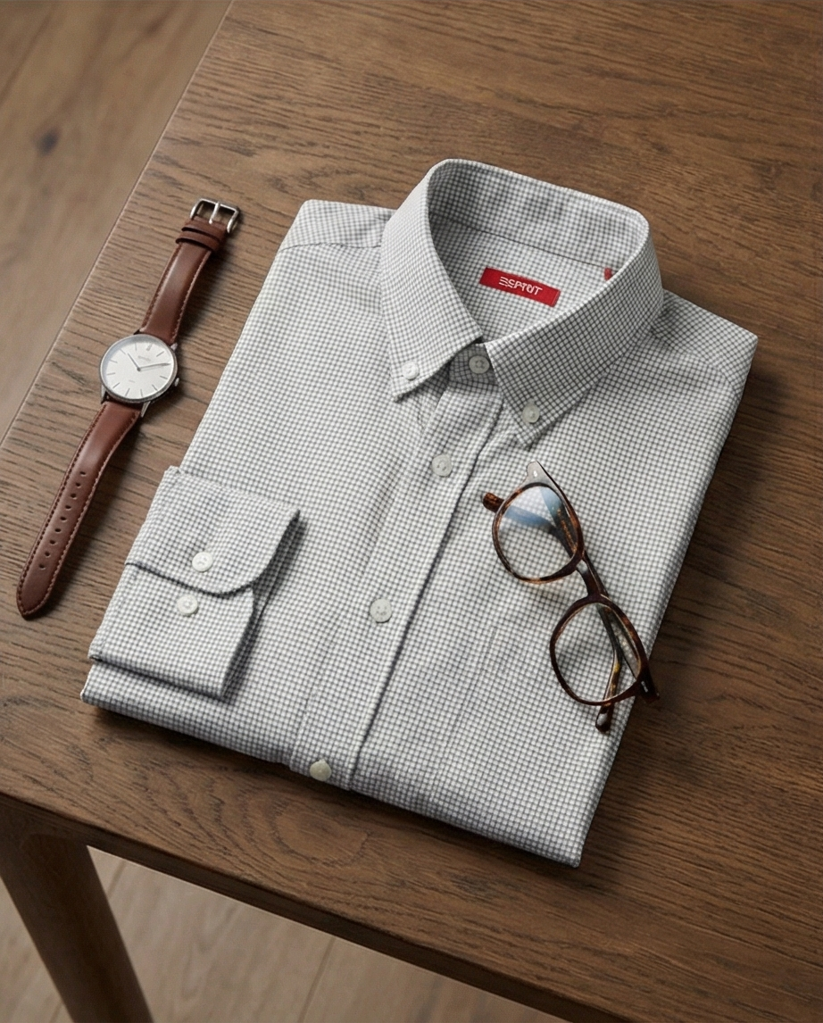ESPRIT Chemise homme à carreaux, neuve, taille S