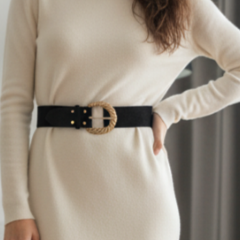 Grace & Mila Ceinture noire avec boucle dorée neuve